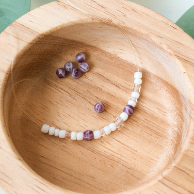 Purple & White Mosaic - Extra Beads