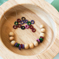 Wooden Multicolor Rings - Extra Beads