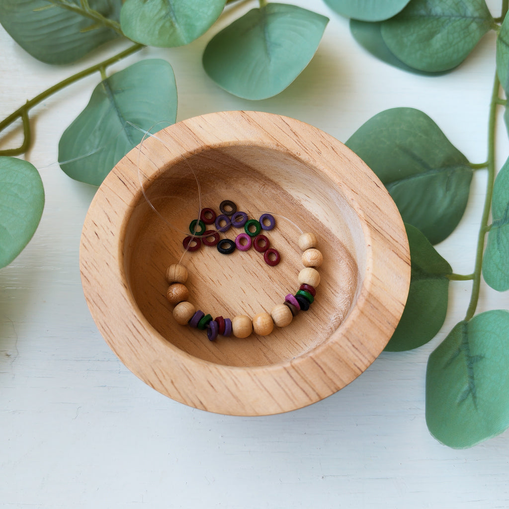 Wooden Multicolor Rings - Extra Beads
